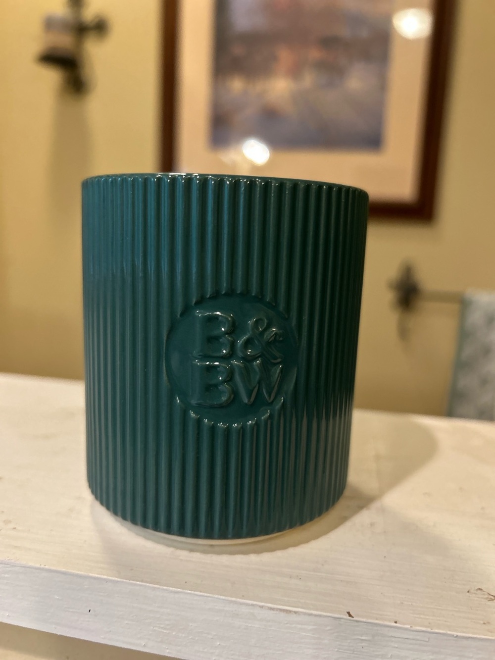 Bath and Body Works Ribbed Ceramic Candle Holder